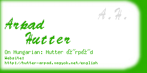 arpad hutter business card